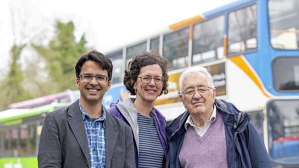 Adrian, Brian and Anne with bus