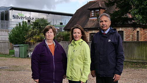 Councillors in front of Silverlake site