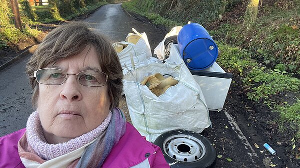 Viv with fly-tipping