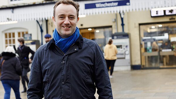 Danny outside of Winchester Train Station