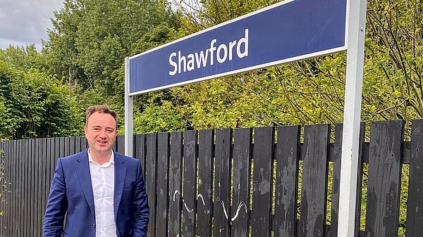 Danny on Shawford Train Station platform