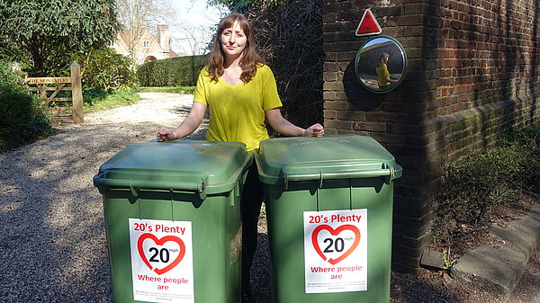 Hannah with 20's Plenty bins